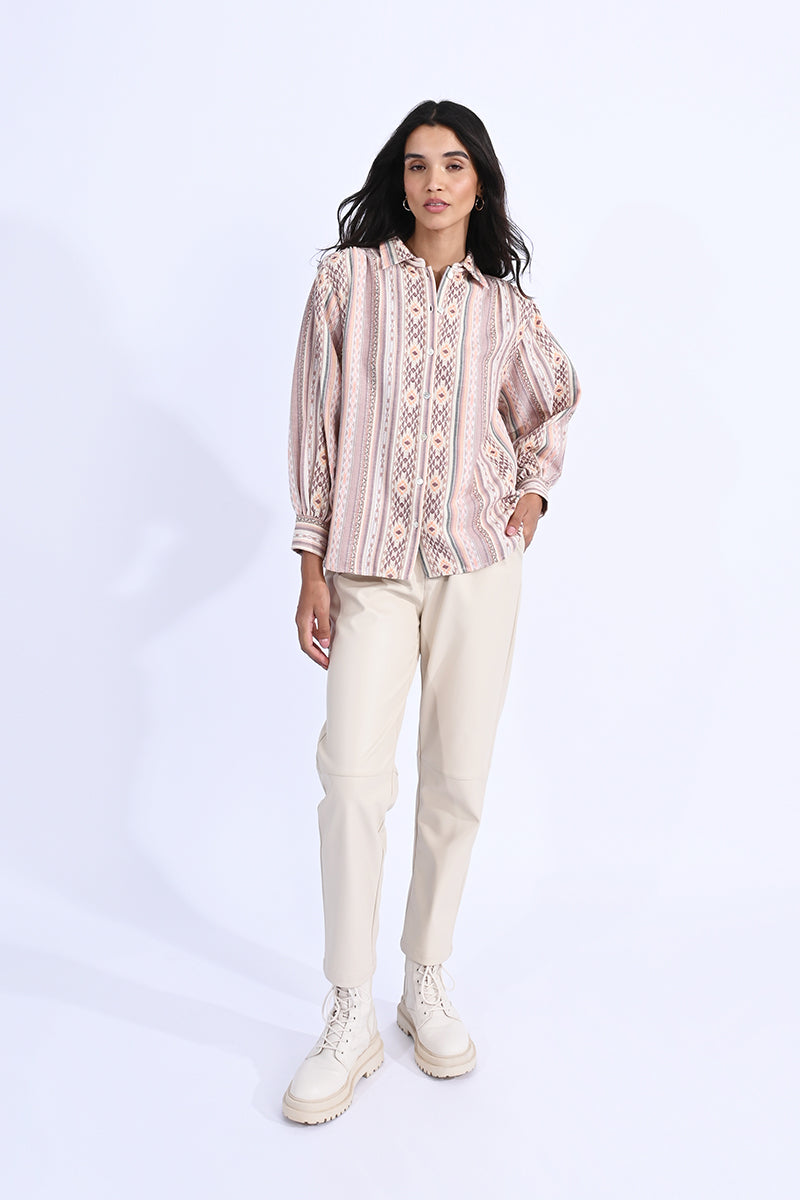 Oversized Bright Button Up Shirt