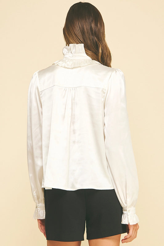 Silky Serenade Ruffle Shirt