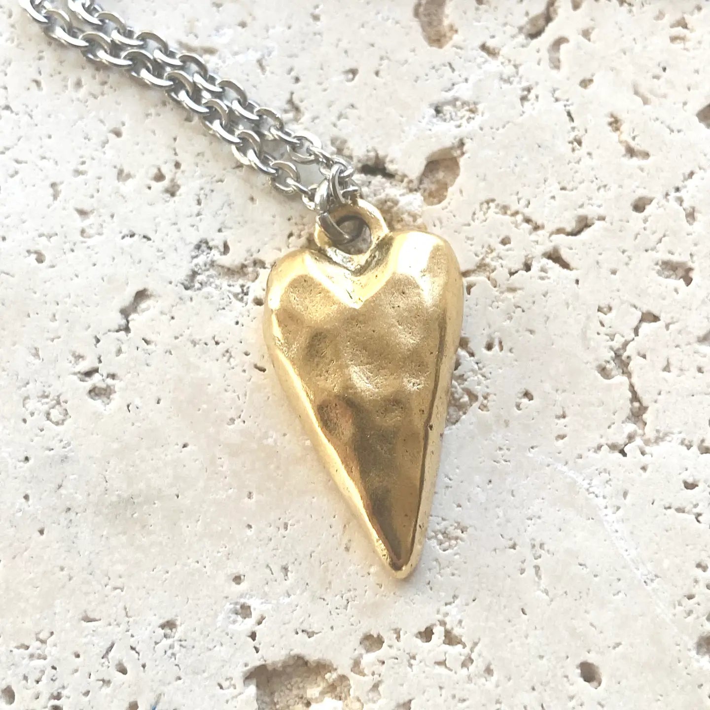 Little Hammered Heart Boutique Necklace