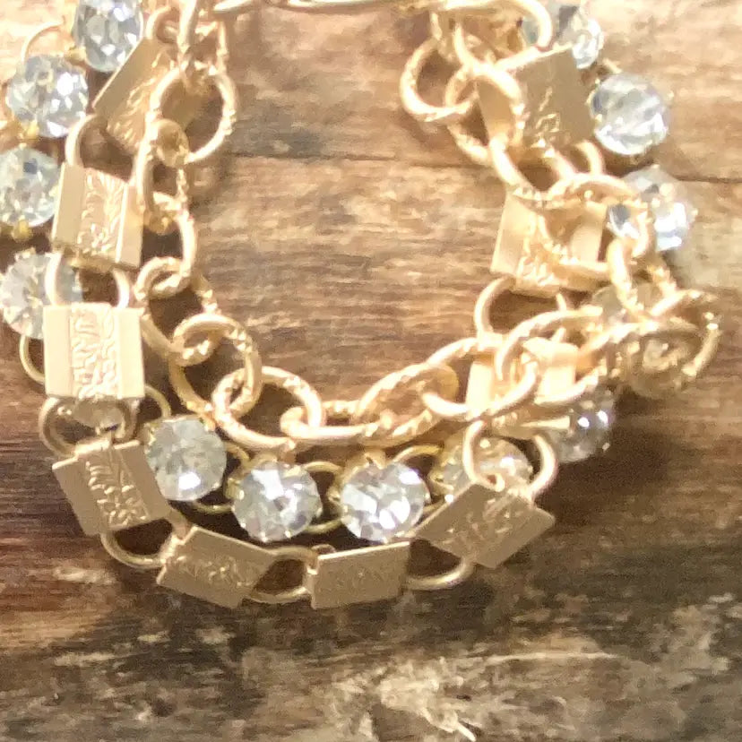 Multi Chain Crystal Statement Bracelet