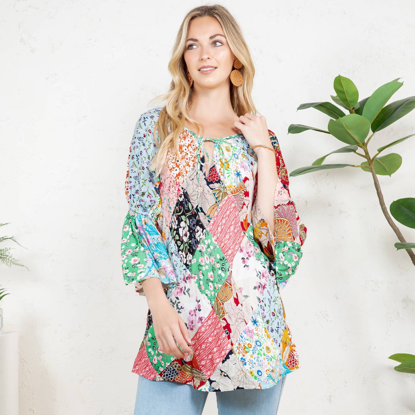 The Bohemian Patchwork Peasant Top