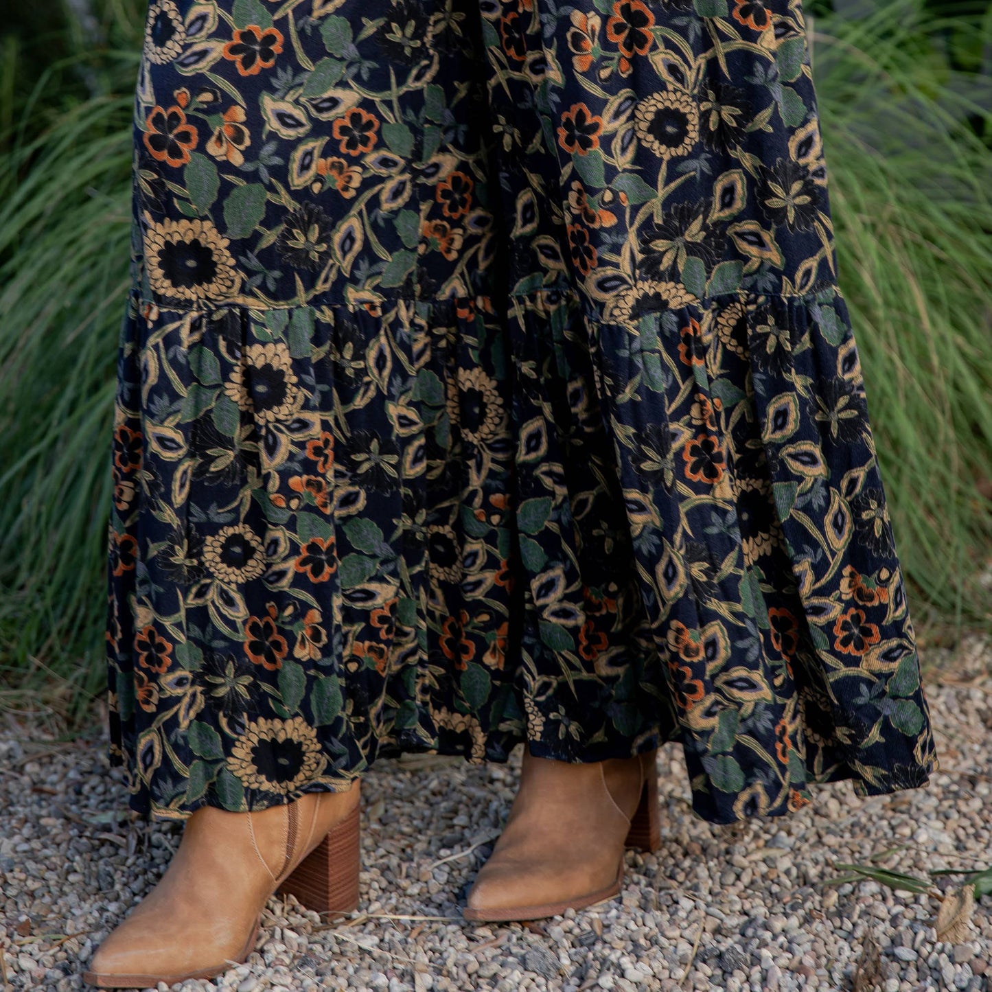 Runway-Ready Print Relaxed Drape Knit & Woven Pants