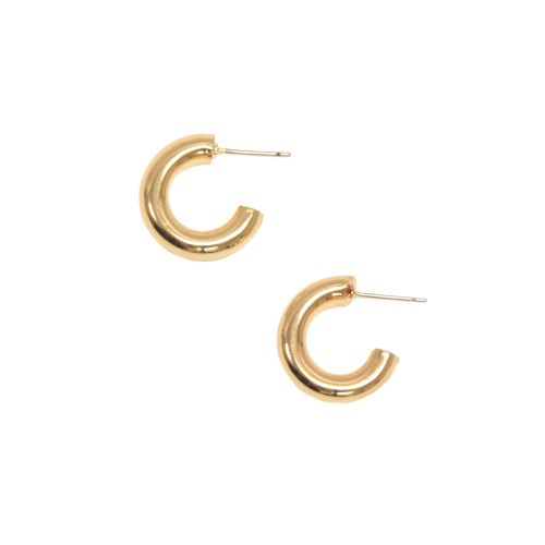 Thick Hoop Post Earrings