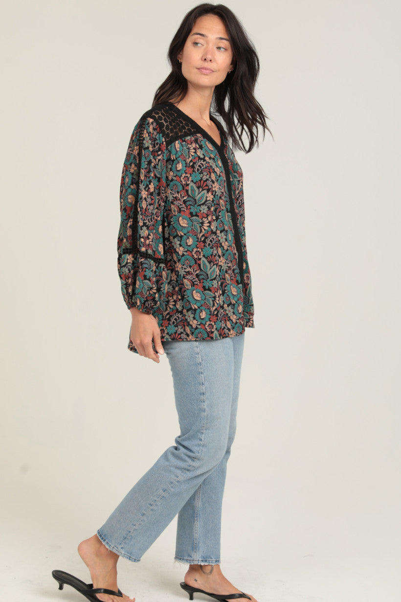 Wanderlust Lace Trim Blouse