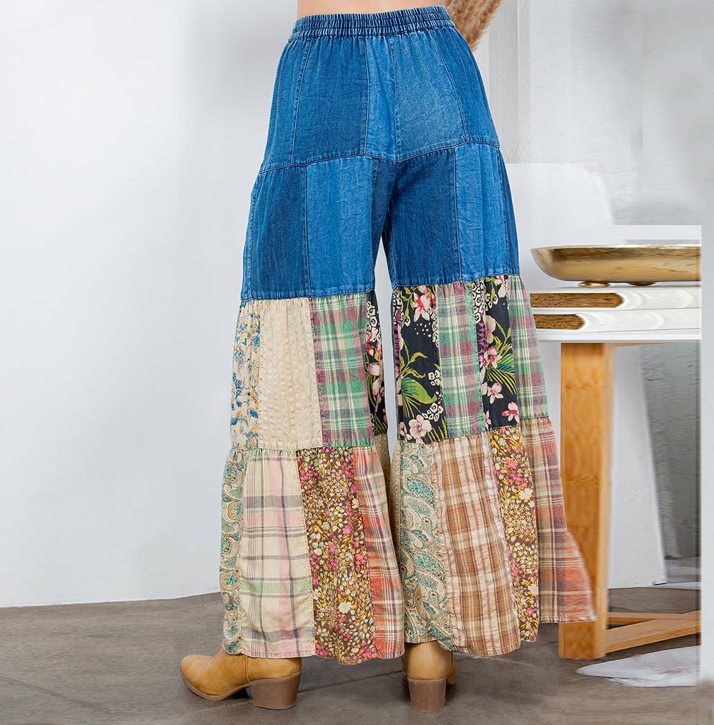 Patchwork Perfection: Boho Denim Pants