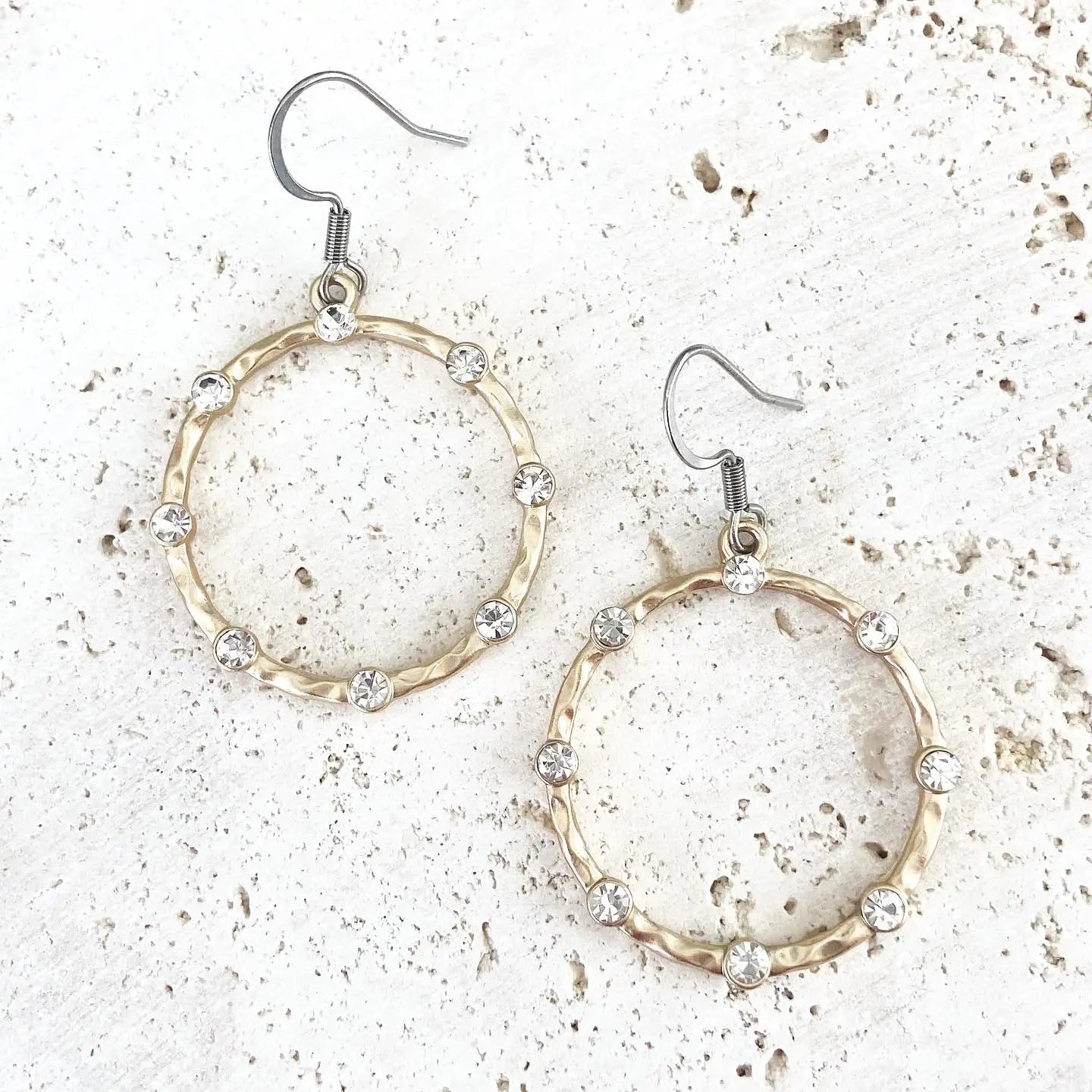Edgy Crystal Hoop Earring