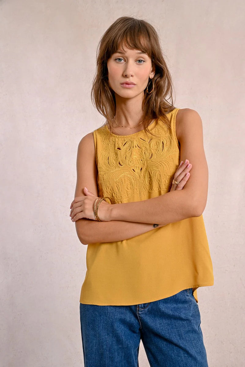 Sleeveless Fancy Cutout Top