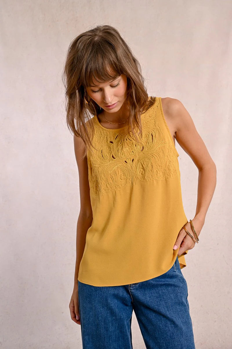 Sleeveless Fancy Cutout Top