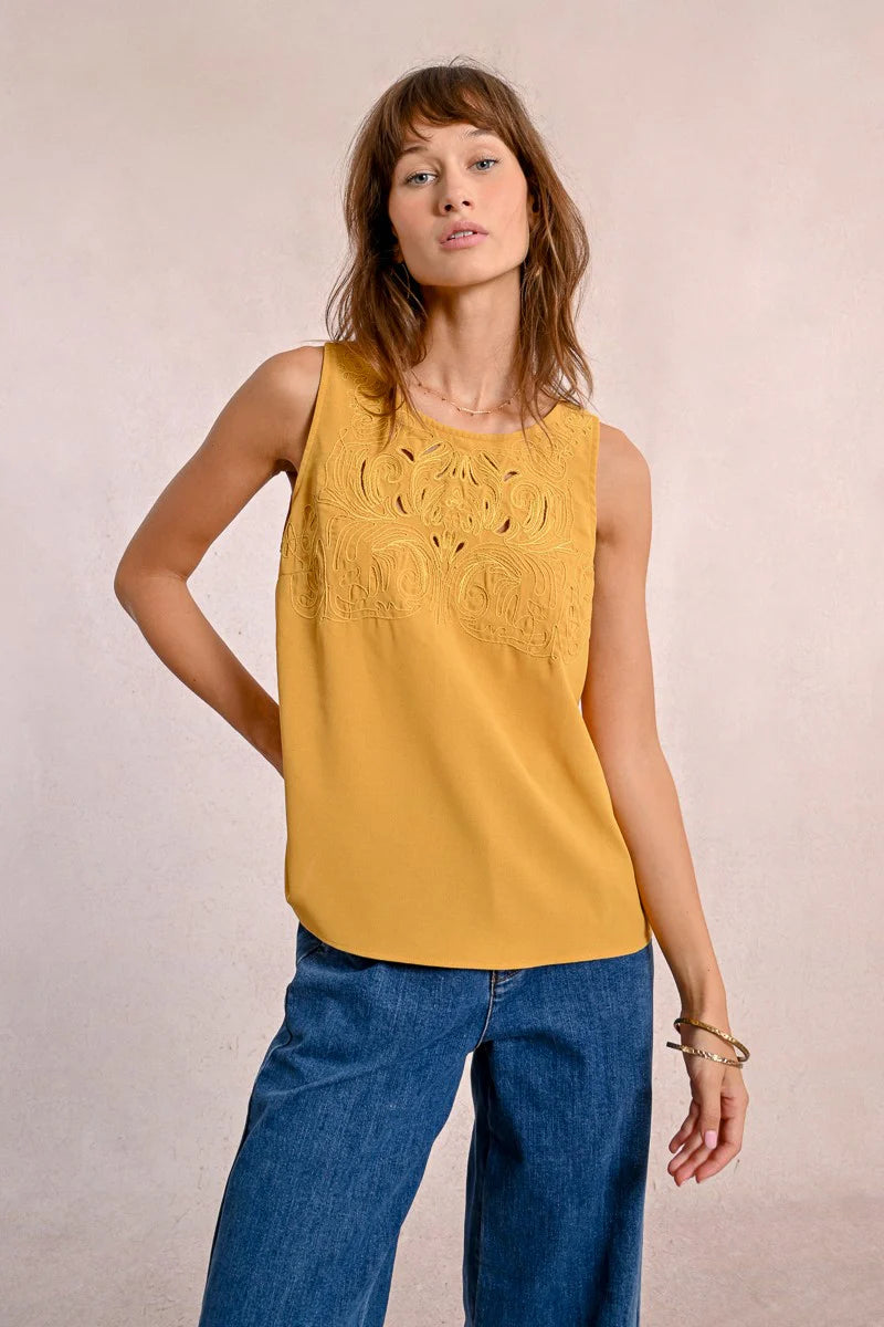 Sleeveless Fancy Cutout Top