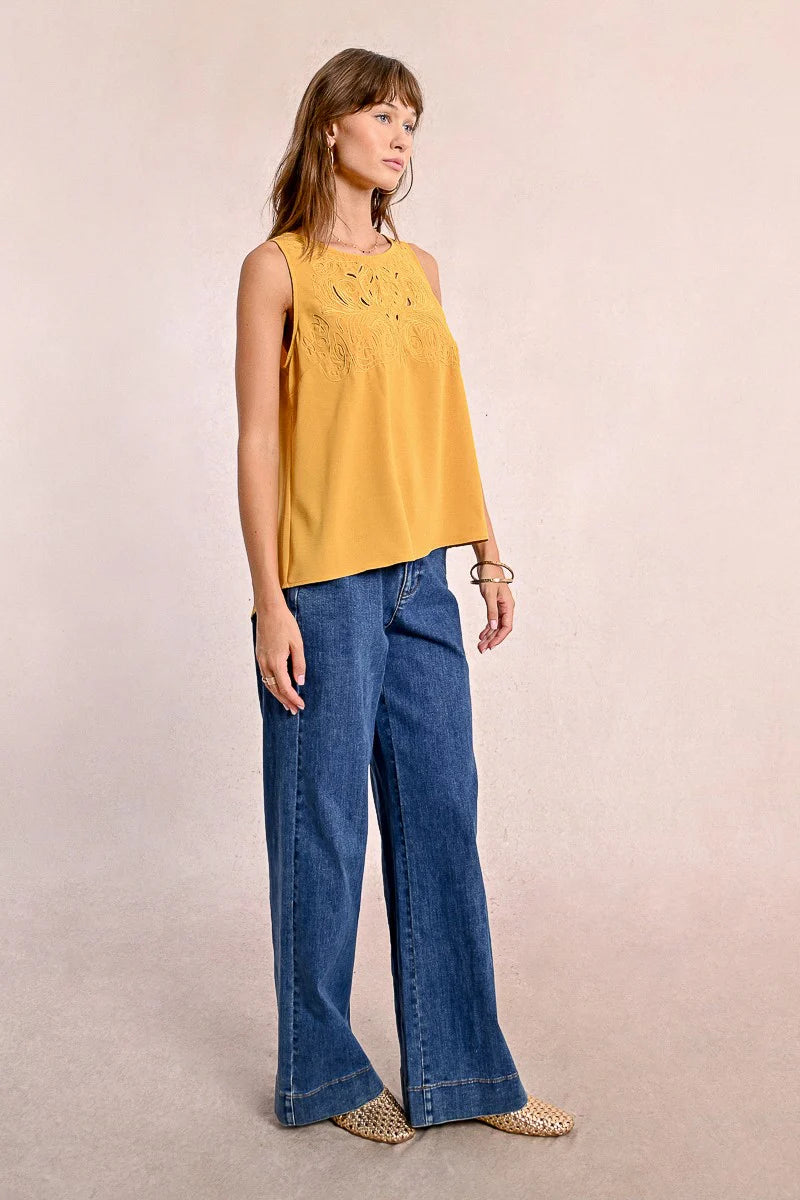 Sleeveless Fancy Cutout Top