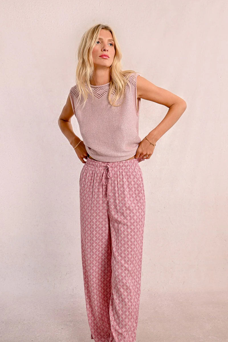 Pretty In Pink Flowy Wide Leg Pants