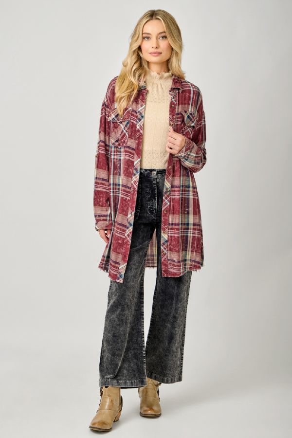 Laid-Back Layers Plaid Shirt Dress