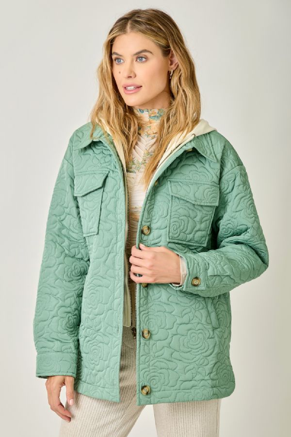 Bloom & Cozy Twofer Quilted Jacket