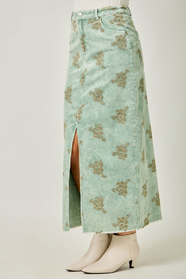 Stitched in Style Corduroy Skirt