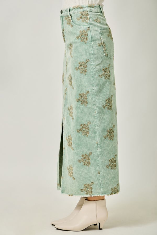 Stitched in Style Corduroy Skirt