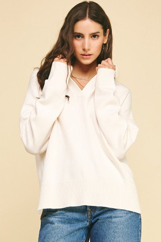 Effortless Charm Collared Sweater