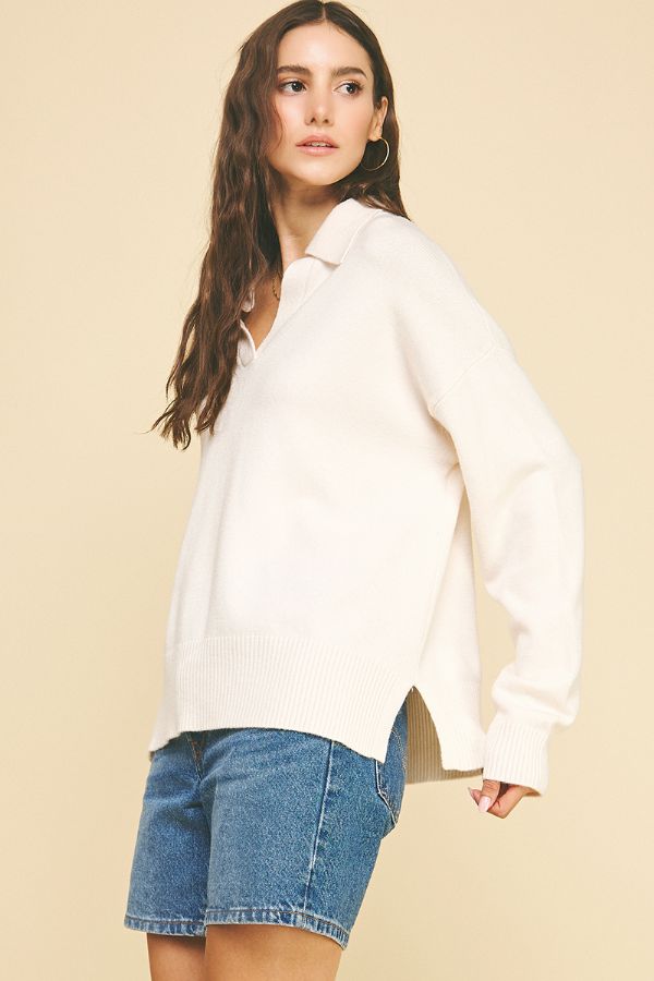 Effortless Charm Collared Sweater