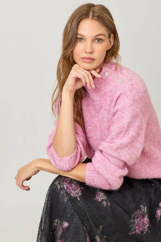 Shimmer & Shine Mock Neck Sweater