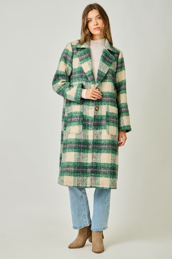 City Stroll Plaid Long Coat