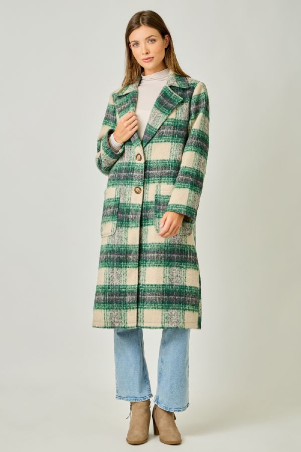 City Stroll Plaid Long Coat