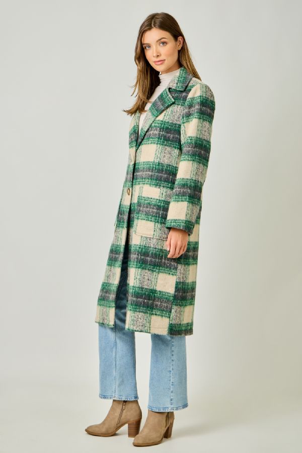 City Stroll Plaid Long Coat