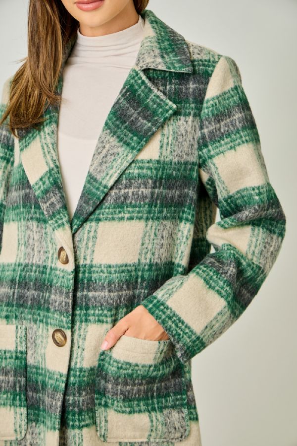 City Stroll Plaid Long Coat