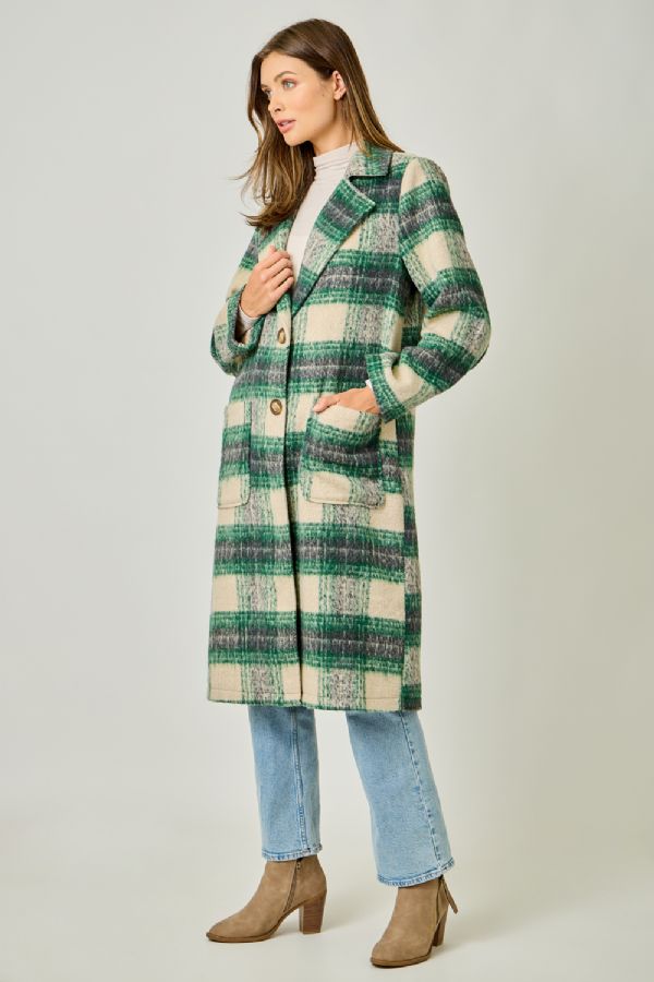 City Stroll Plaid Long Coat