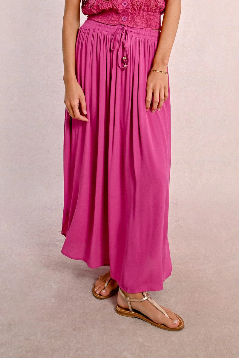 Tie Waist Pleated Skirt