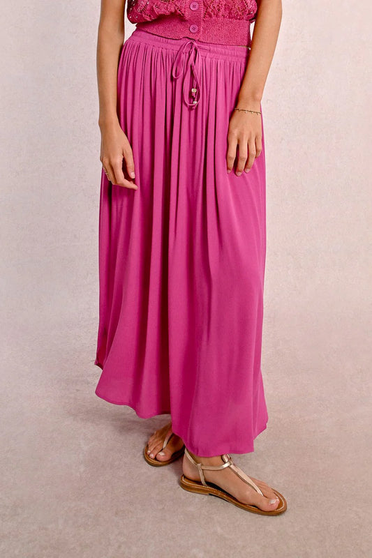 Tie Waist Pleated Skirt