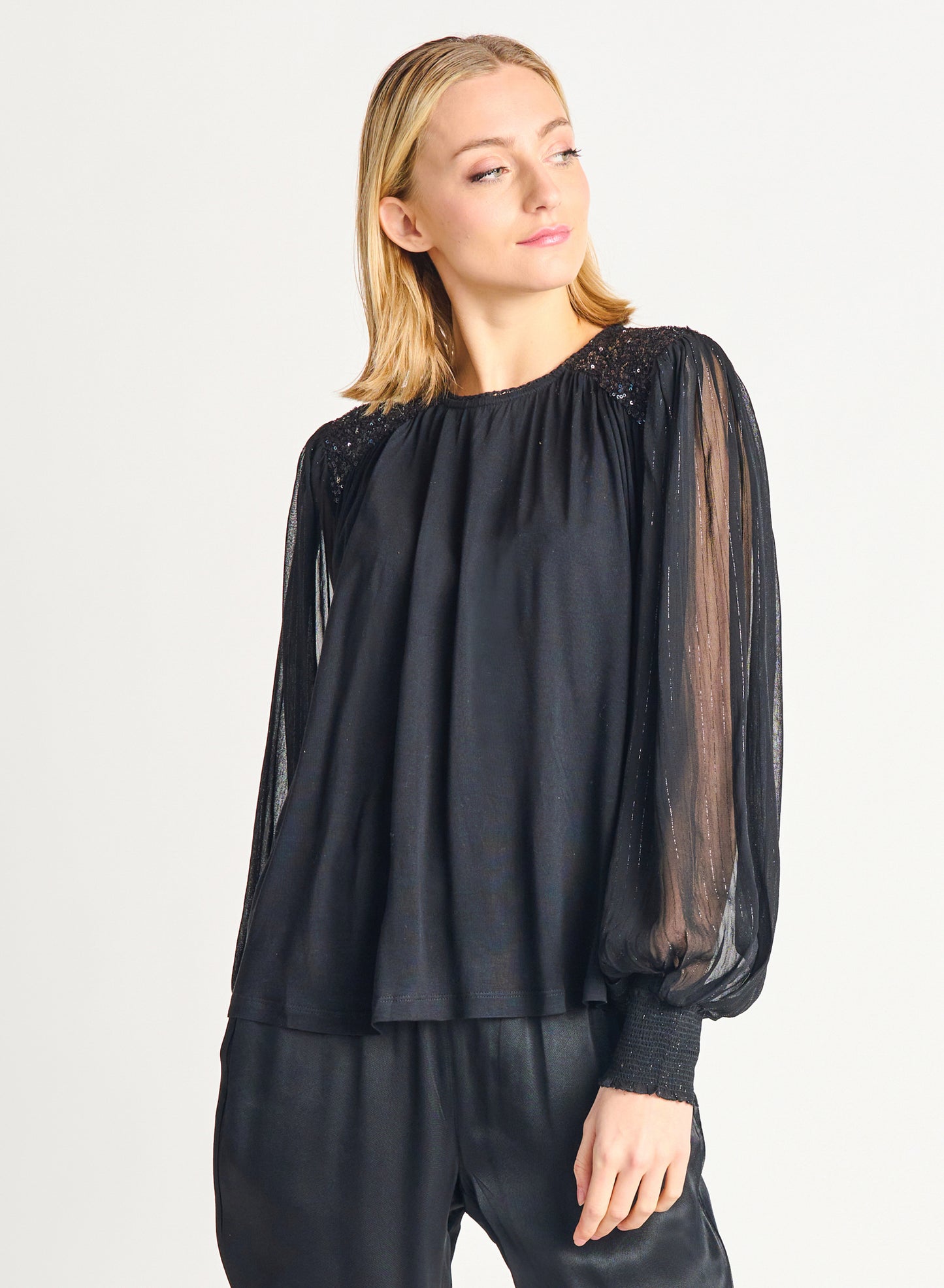 Mixed Media Embellished Top
