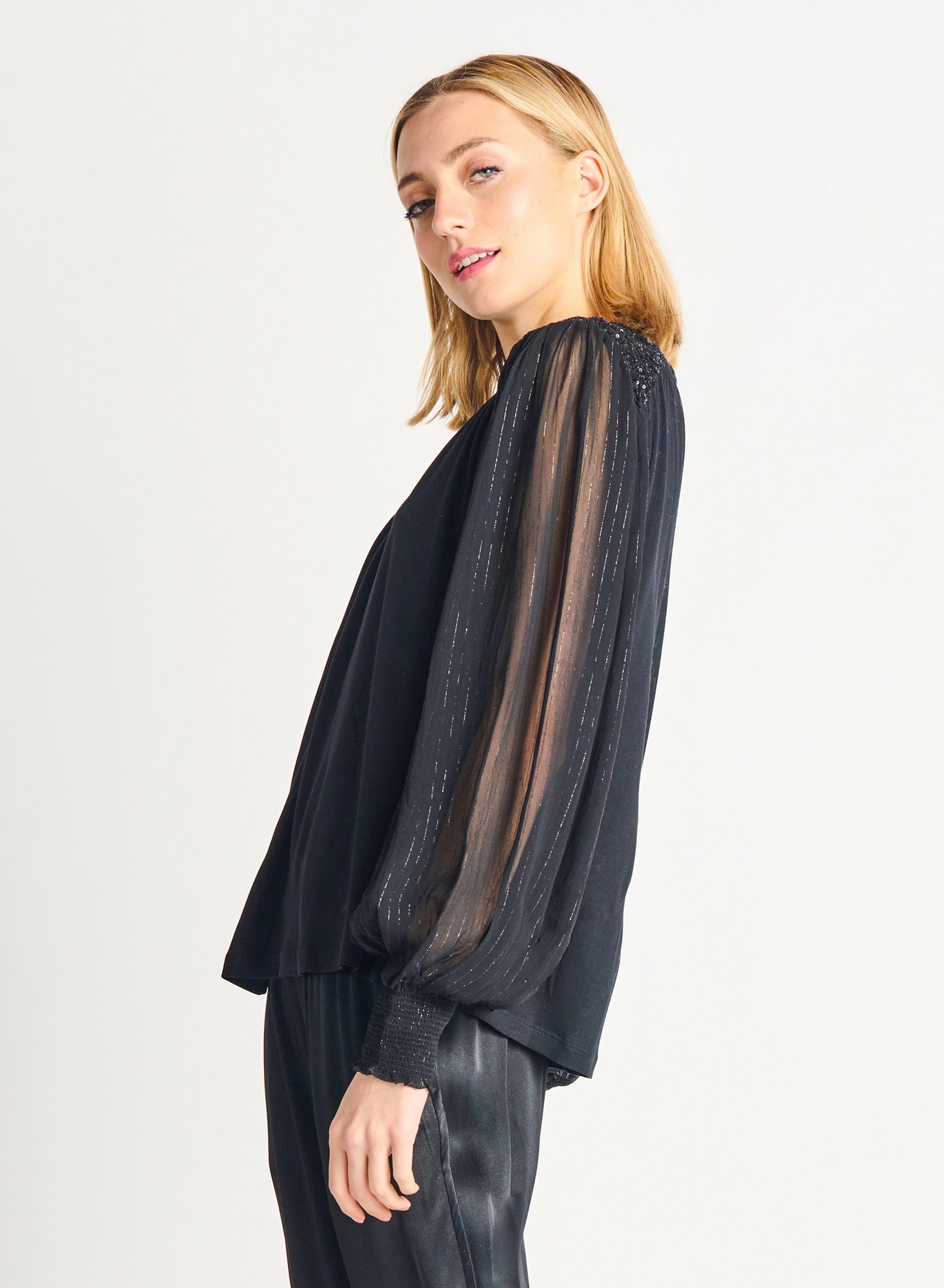 Mixed Media Embellished Top