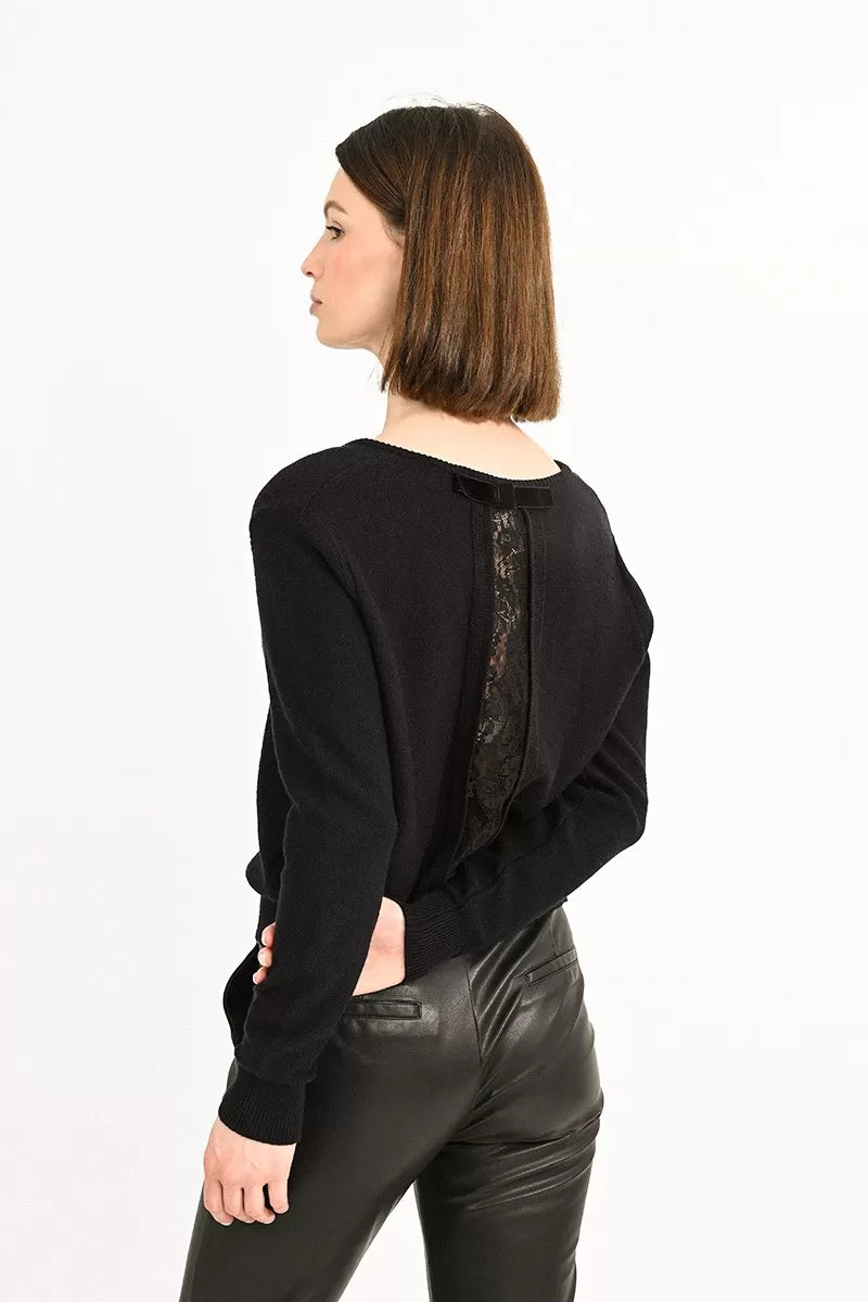 Romantic Lacy Back Sweater