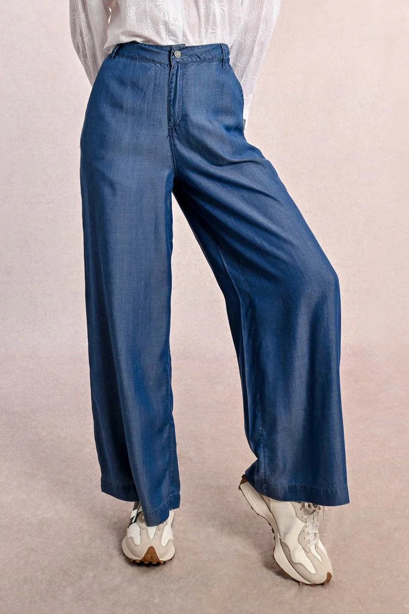 High Waist Flowy WIde Lyocell Pants