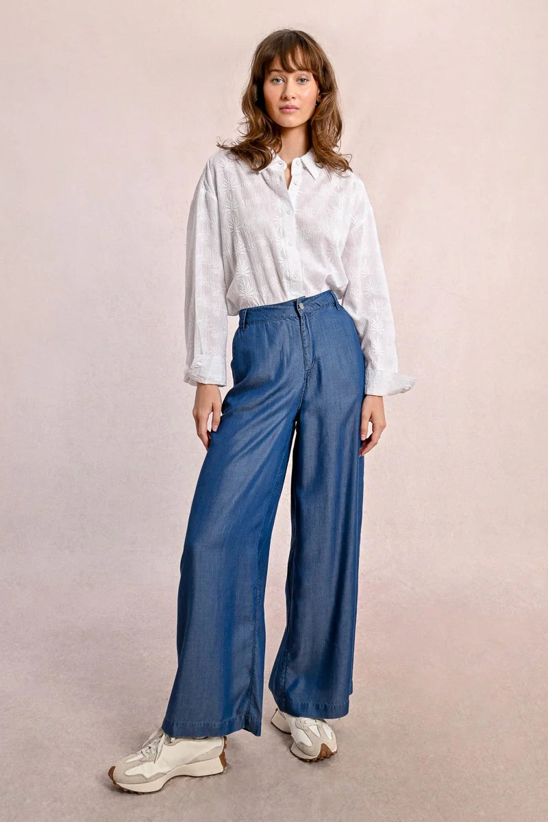 High Waist Flowy WIde Lyocell Pants