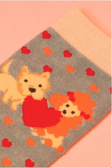 Ladies Ankle Socks Puppy Love