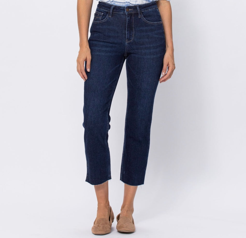Judy Blue Cropped Side Slit Jeans