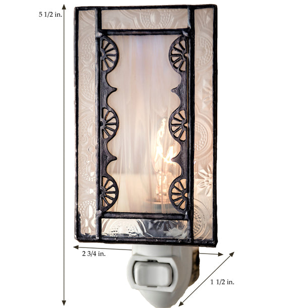 Vintage Gray Stained Glass Night Light