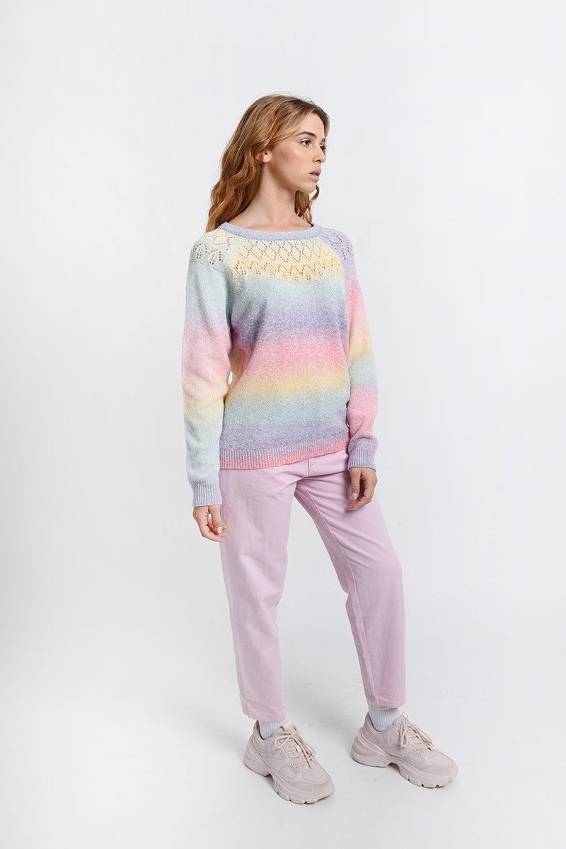 Rainbow Camaieu Stripe Sweater