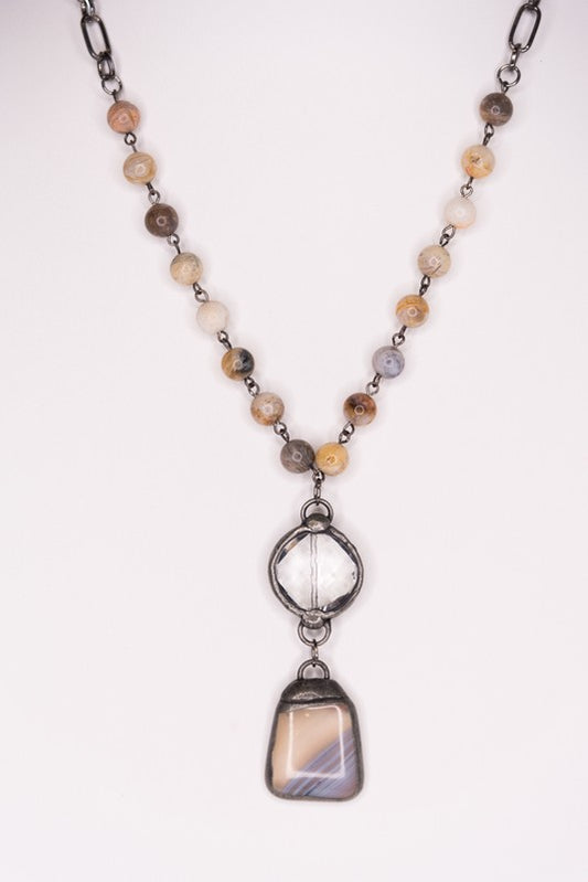 Sophie Necklace Bamboo Agate