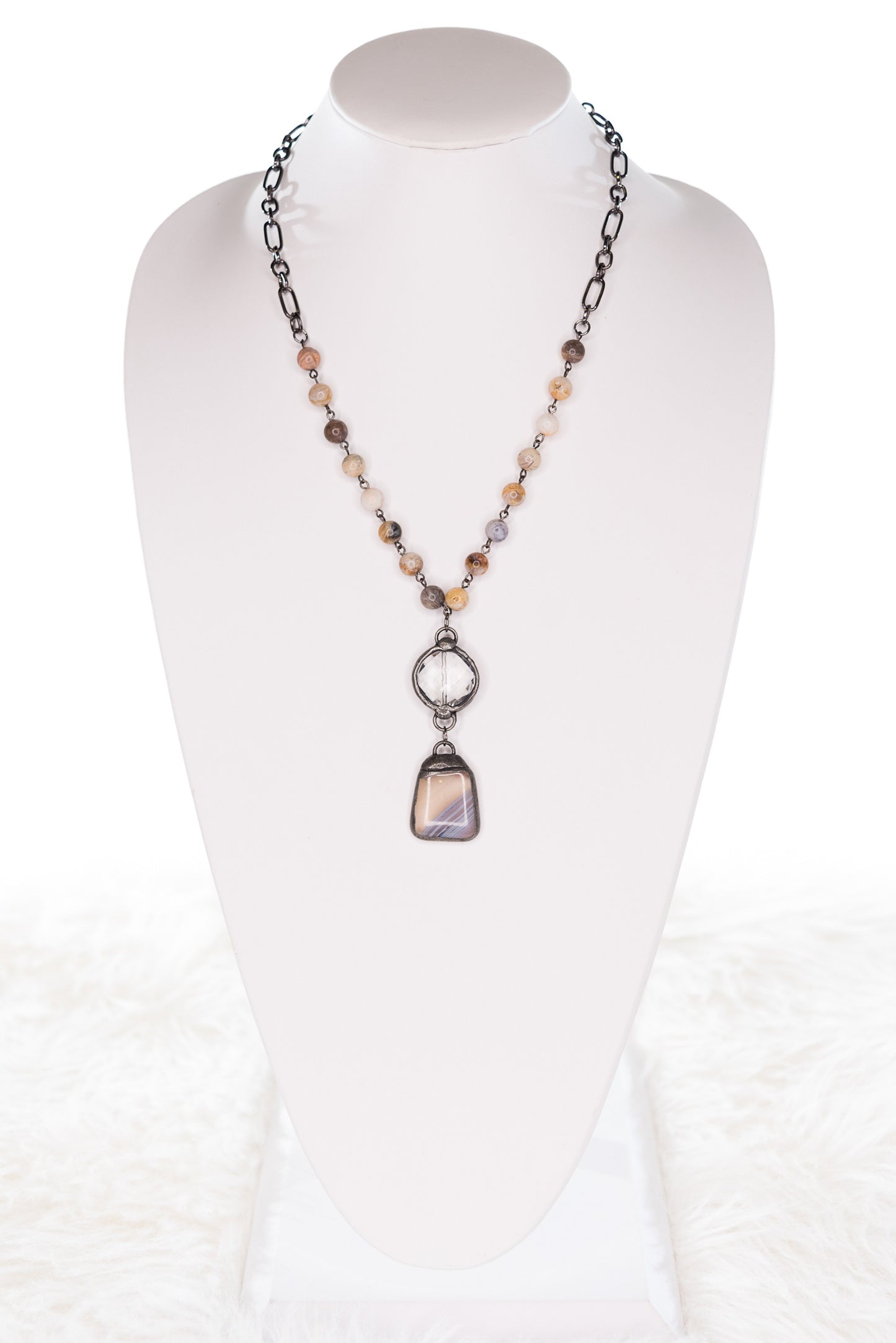 Sophie Necklace Bamboo Agate