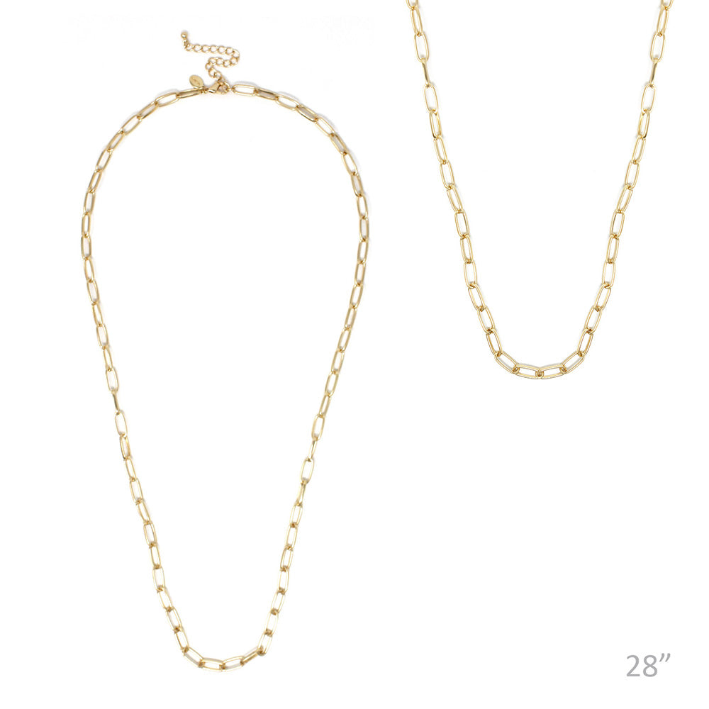 Long Paperclip Chain Necklace