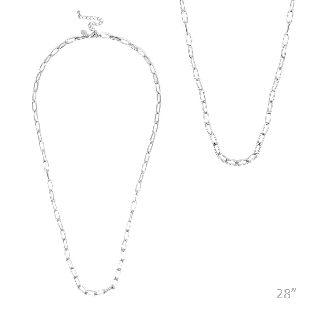 Long Paperclip Chain Necklace