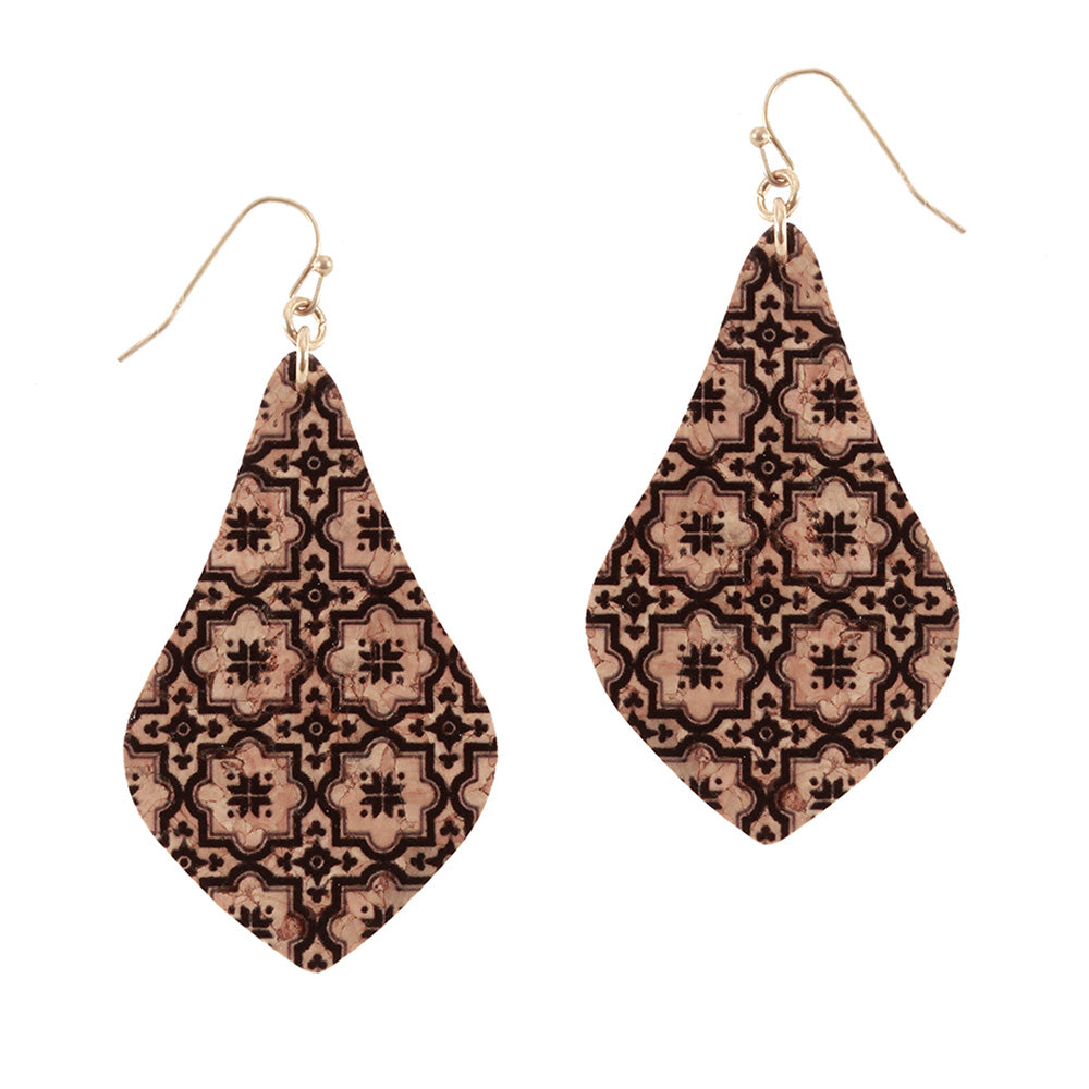 Printed Cork Earrings