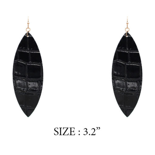 Croc Faux Leather Earrings