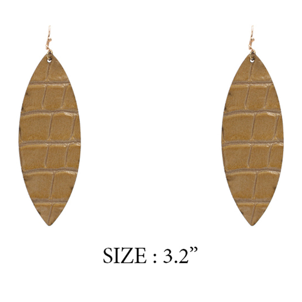 Croc Faux Leather Earrings