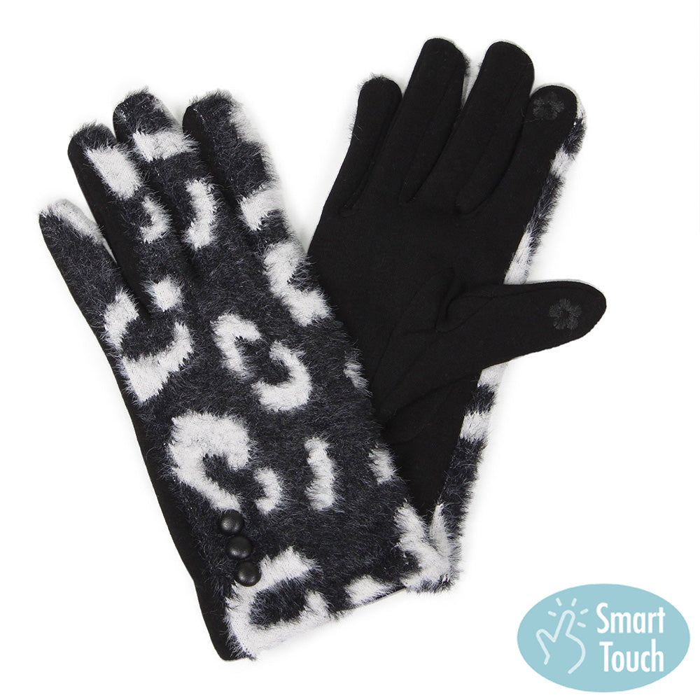 Fuzzy Animal Print Glove