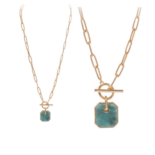 Semi Precious Stone Toggle Necklace