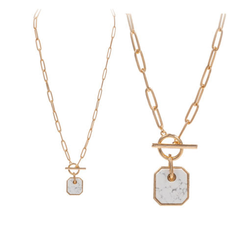 Semi Precious Stone Toggle Necklace