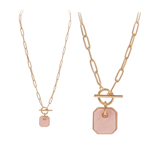 Semi Precious Stone Toggle Necklace