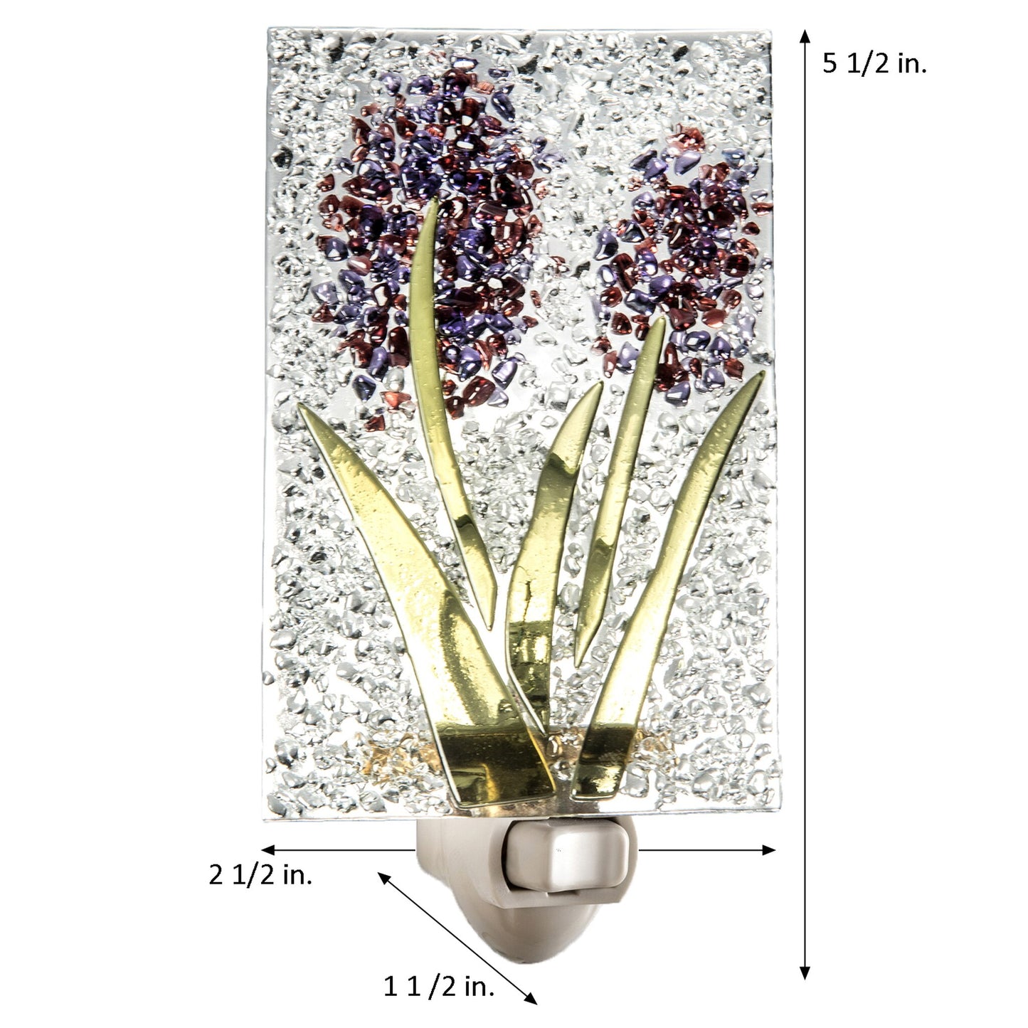 Fused Purple Stained Glass Flower Night